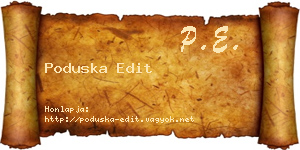 Poduska Edit névjegykártya